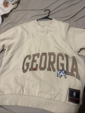 Mitchell & Ness Georgia Crewneck Sweatshirt - Cream & Brown Cactus jack